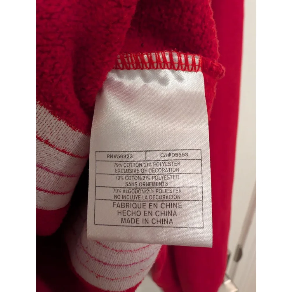 Nike Air Vintage Gray Tag - Red Crewneck Sweatshirt with Pink Stripes, Size L